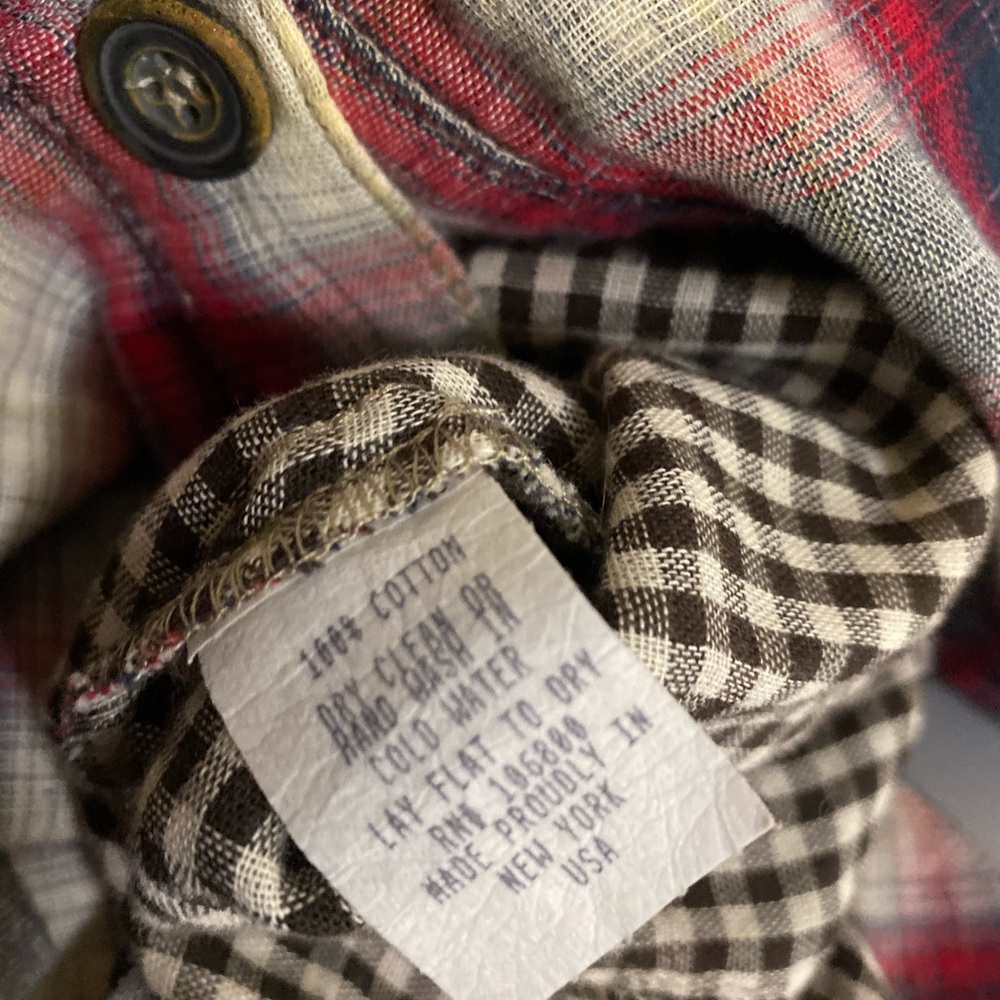 Boho Chic Plaid Button Down Shirt w/Back Buttons Size Small - Picture 11 of 11
